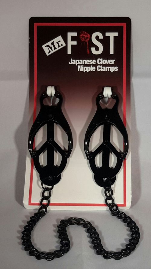 Black Clover Clamp Tit Clamps With Chain